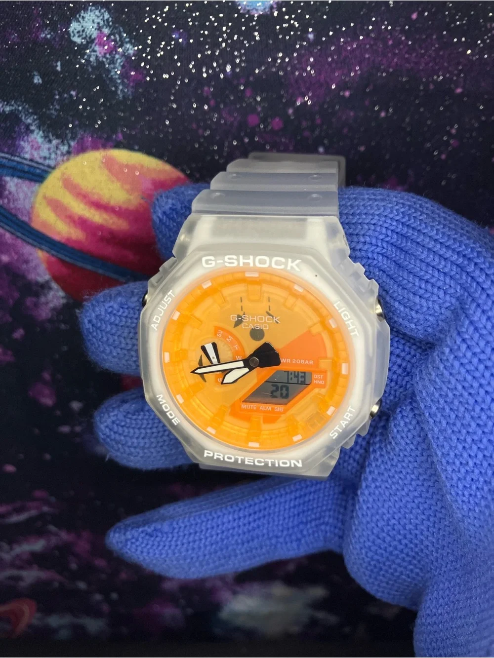 Custom G Shock Orange and Clear Colorway